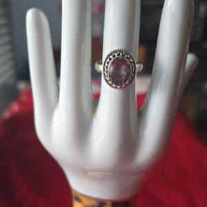 925 Sterling Silver Amethyst Ring~Sz 8